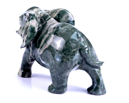 Nicedony 3.8" Jiulong Jade Hand Carved Crystal Elephant Sculpture - View 6