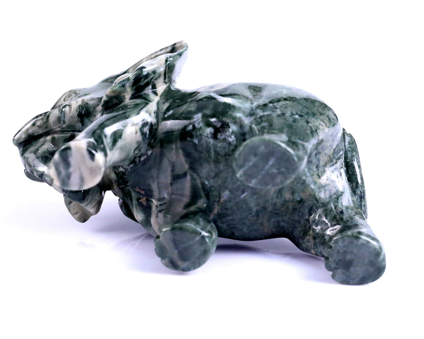 Nicedony 3.8" Jiulong Jade Hand Carved Crystal Elephant Sculpture - View 8