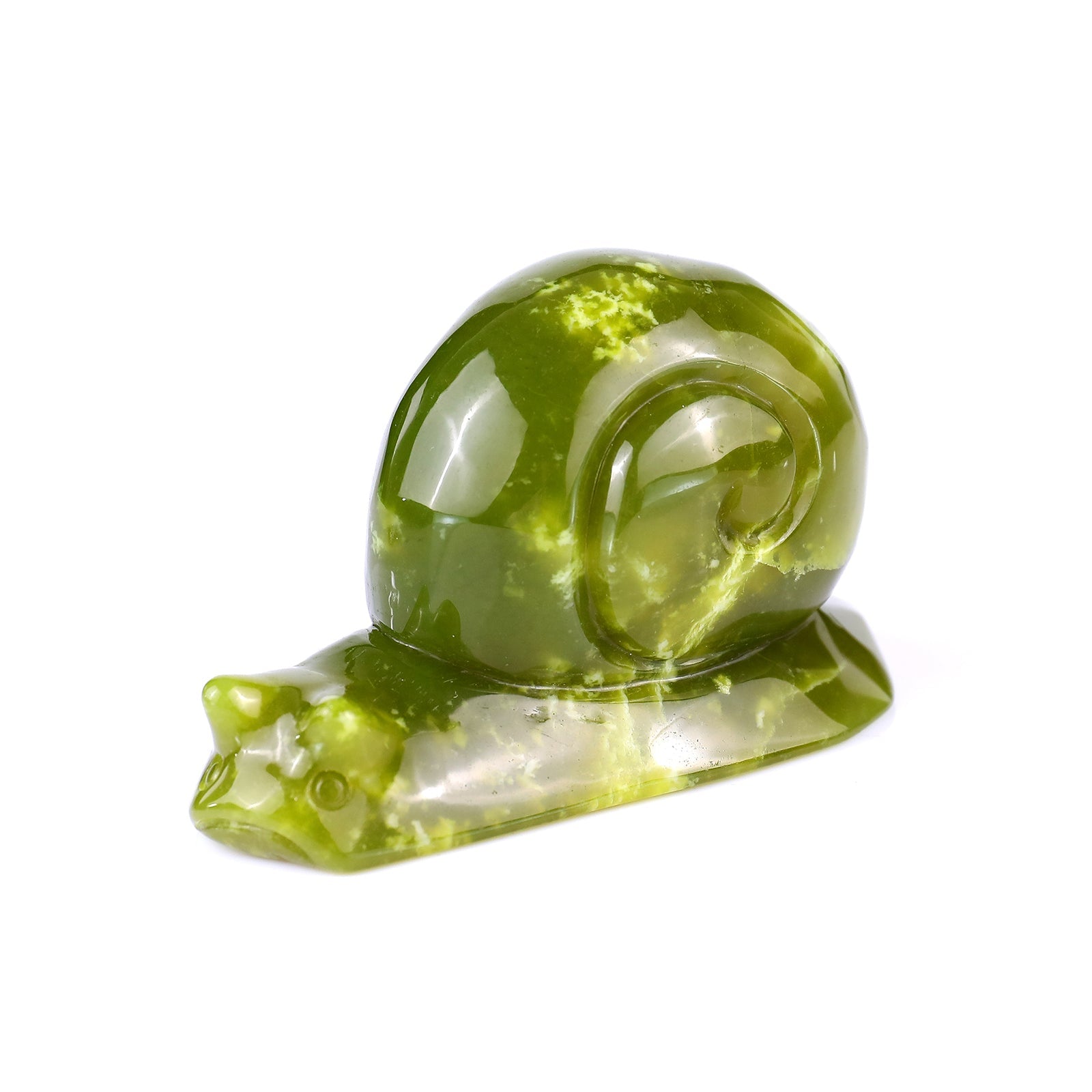 Nicedony 3.8" New Jade Hand Carved Crystal Snail Sculpture