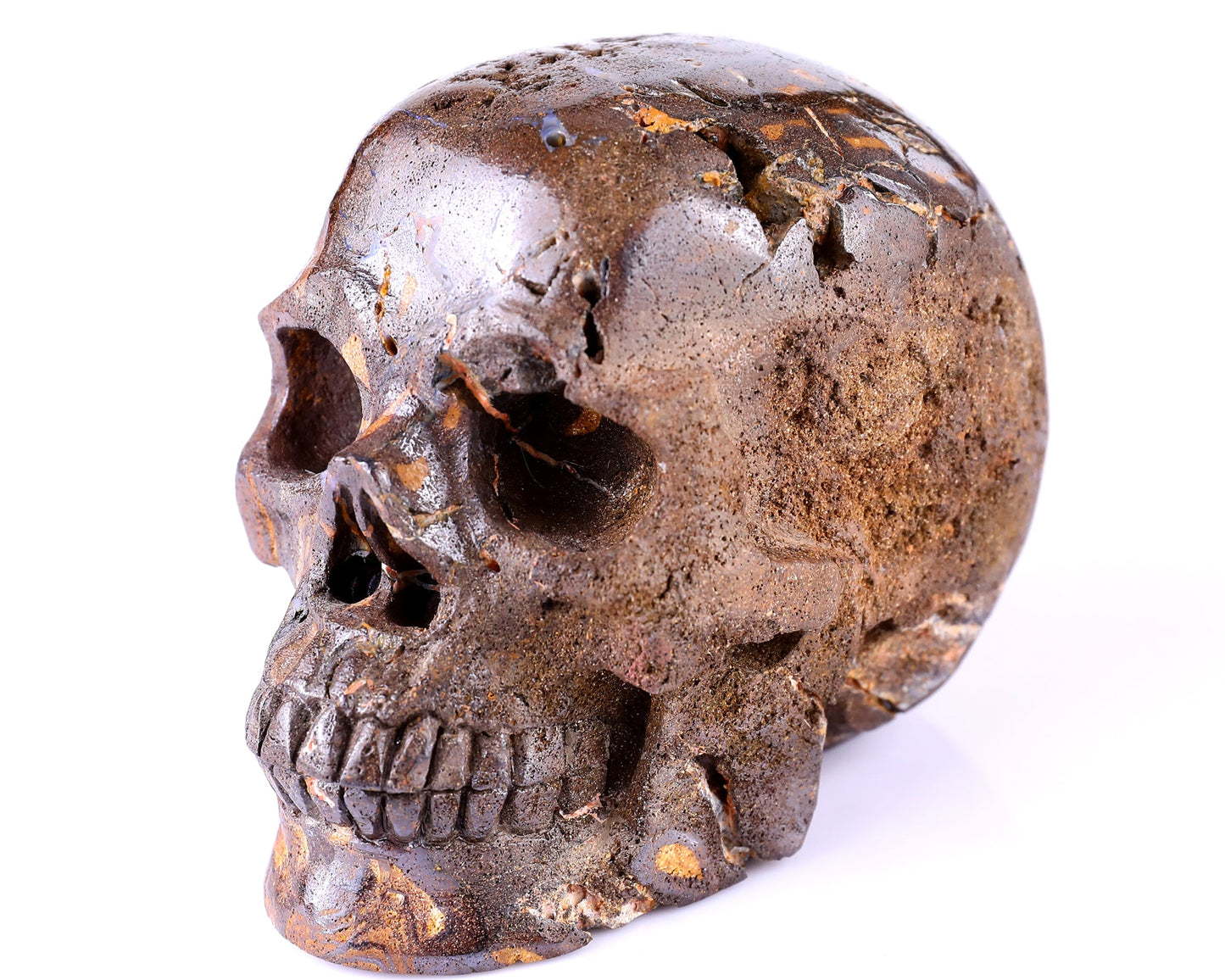 Nicedony 3.8" Opal Hand Carved Crystal Realistic Skull Sculpture