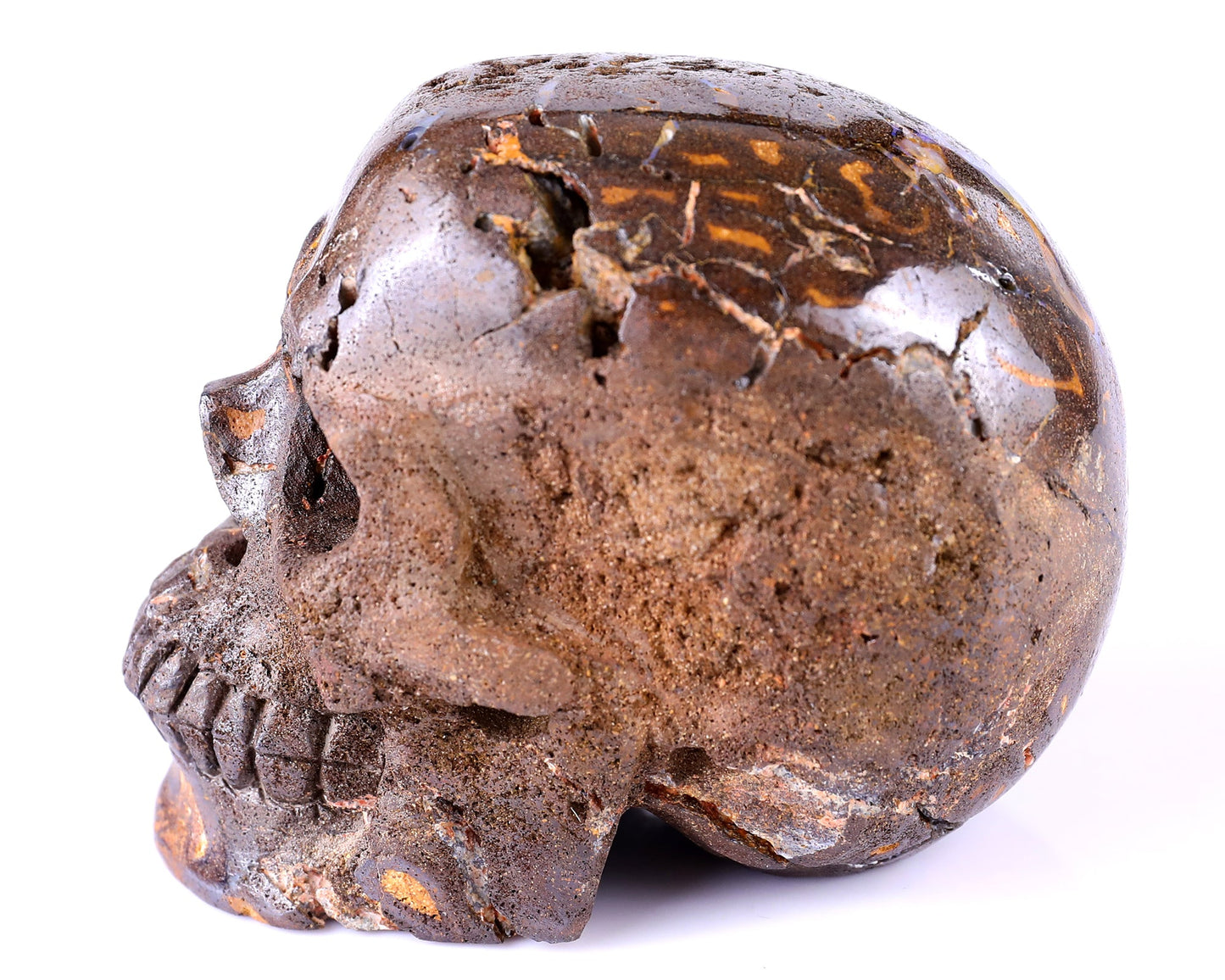 Nicedony 3.8" Opal Hand Carved Crystal Realistic Skull Sculpture - View 9