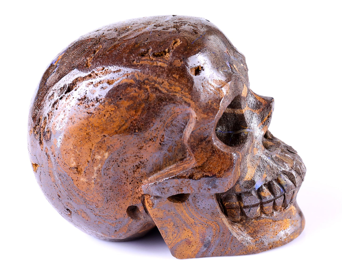 Nicedony 3.8" Opal Hand Carved Crystal Realistic Skull Sculpture - View 5