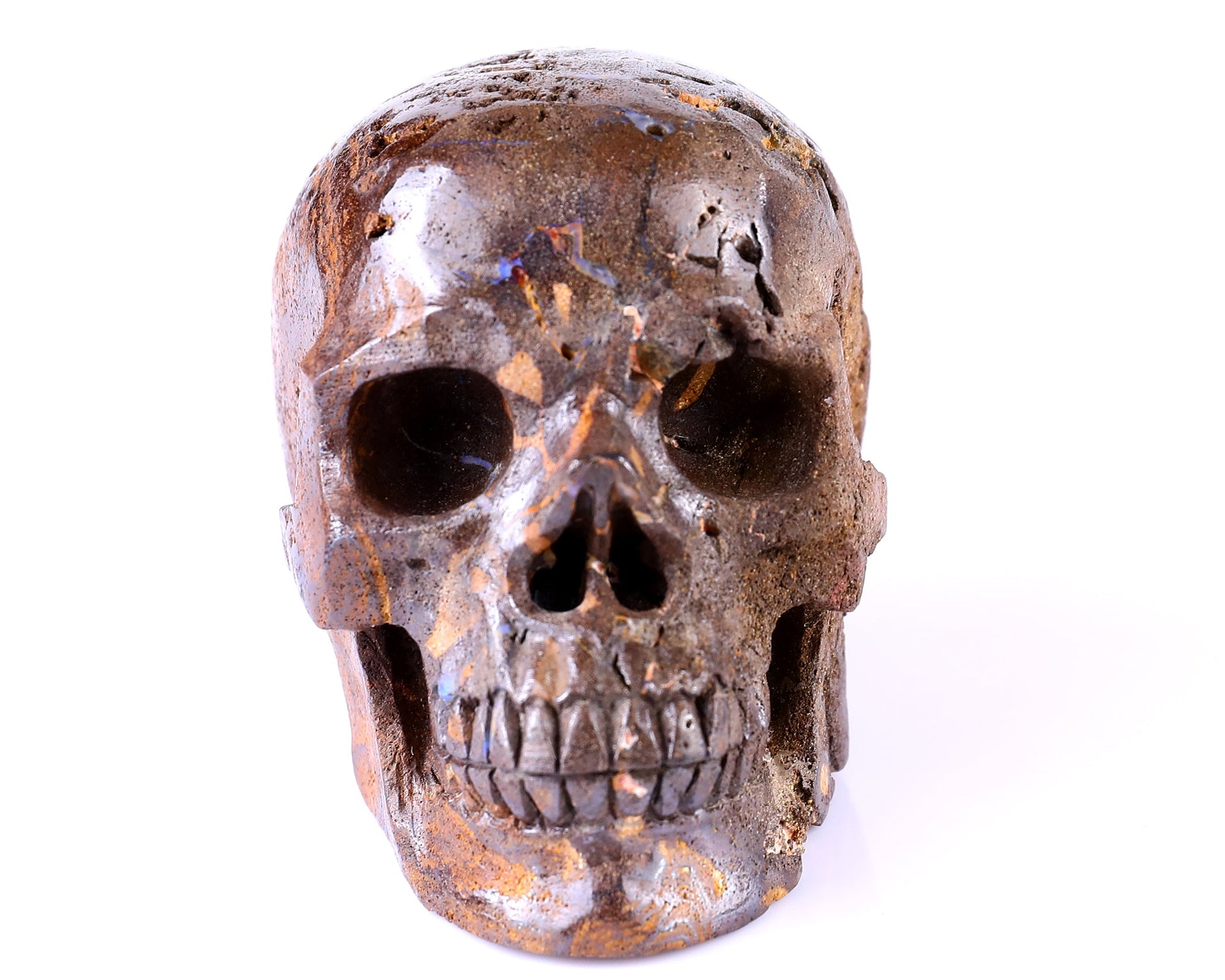 Nicedony 3.8" Opal Hand Carved Crystal Realistic Skull Sculpture - View 3