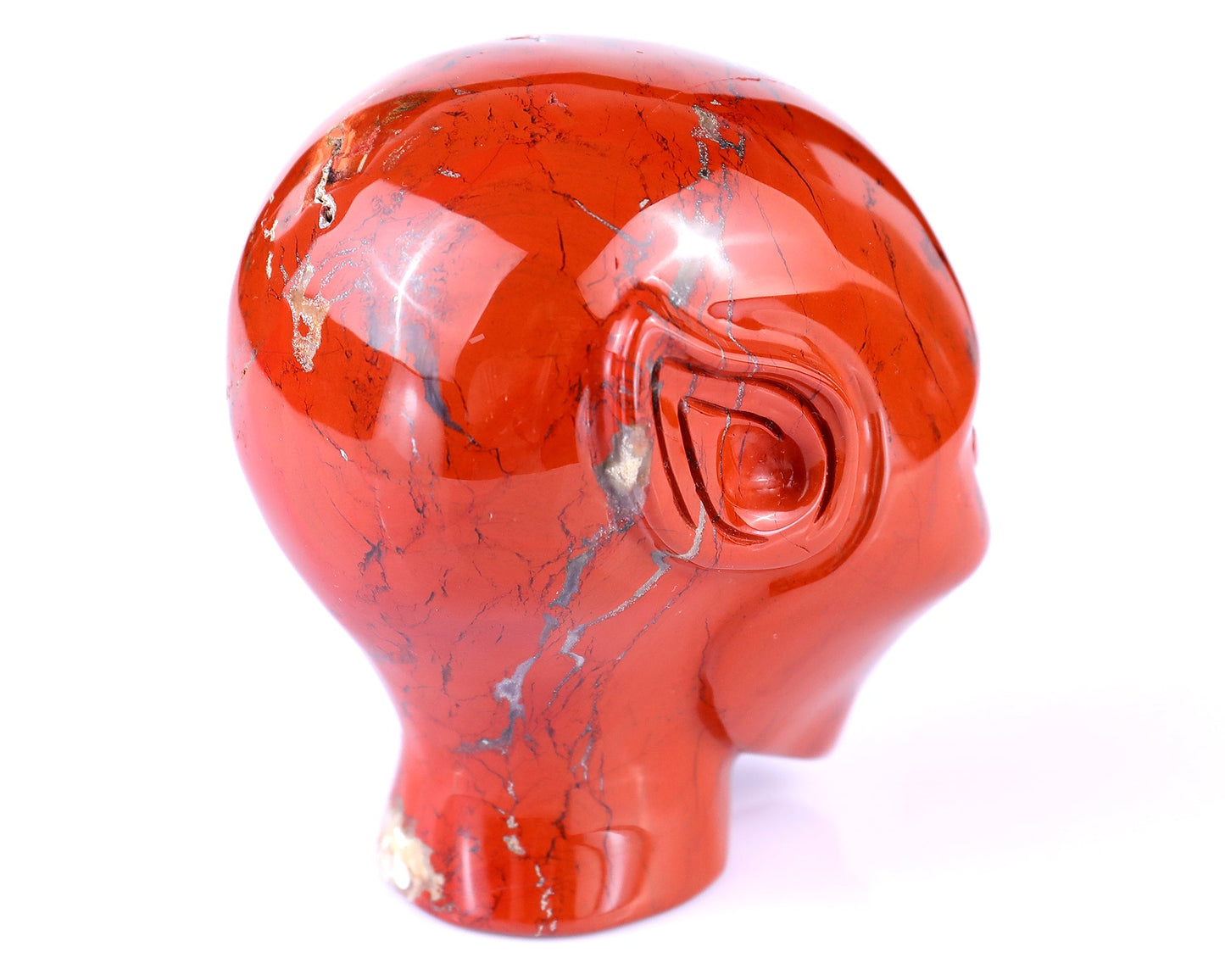Nicedony 3.8" Red Jasper Hand Carved Crystal Elf Alien Sculpture - View 4
