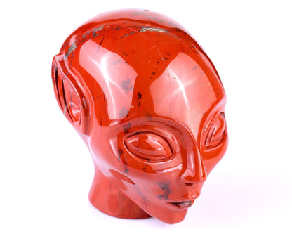 Nicedony 3.8" Red Jasper Hand Carved Crystal Elf Alien Sculpture