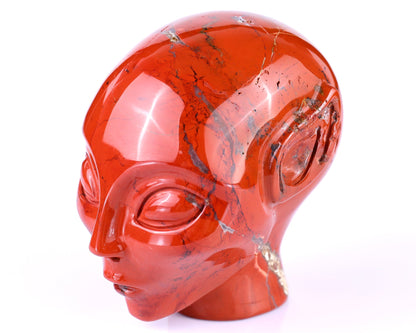 Nicedony 3.8" Red Jasper Hand Carved Crystal Elf Alien Sculpture - View 10