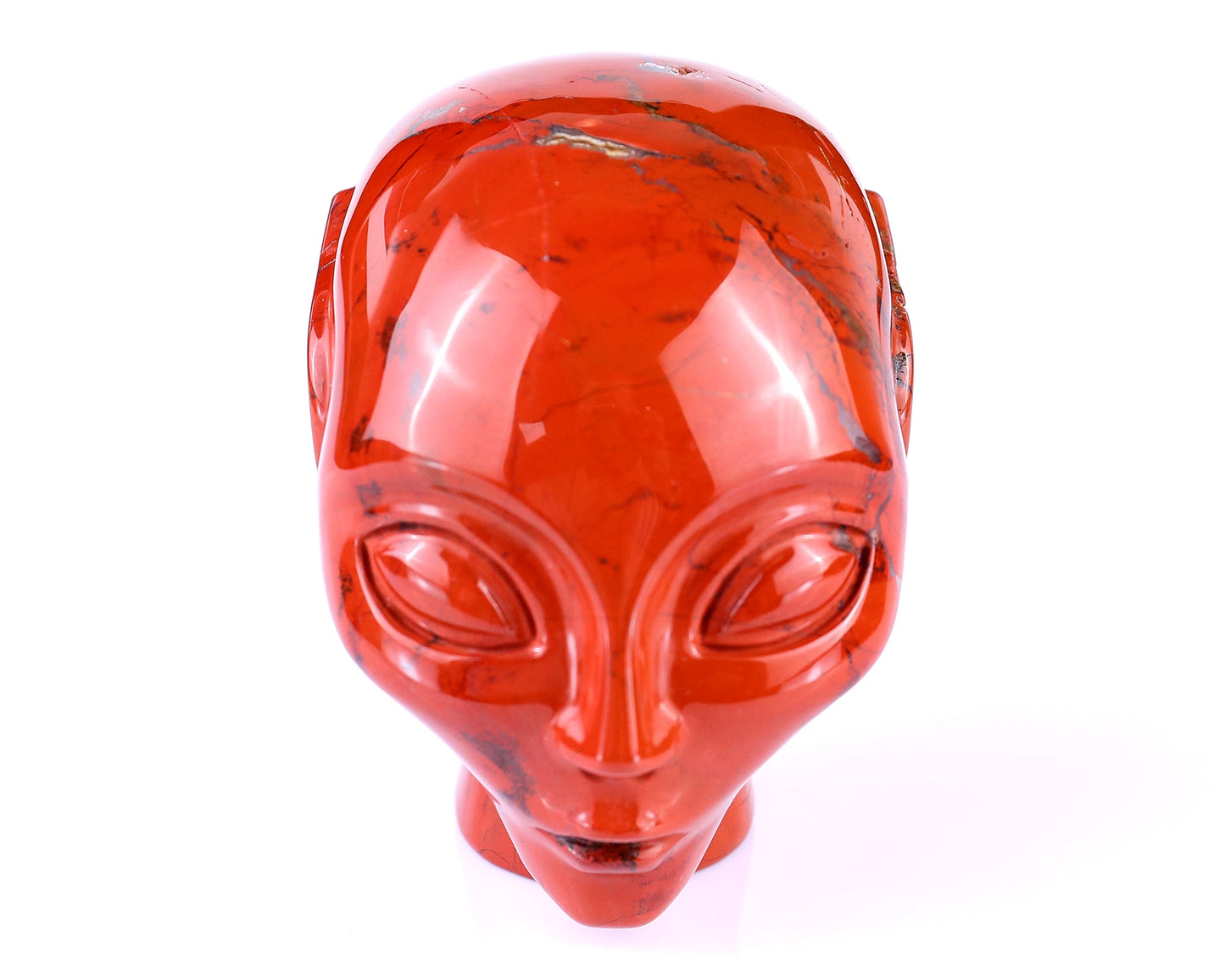 Nicedony 3.8" Red Jasper Hand Carved Crystal Elf Alien Sculpture - View 2
