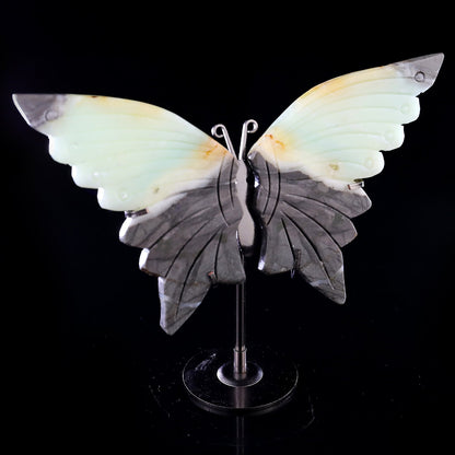 Nicedony 3.9" Amazonite Hand Carved Crystal Butterfly Wings Sculpture - View 4