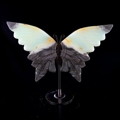 Nicedony 3.9" Amazonite Hand Carved Crystal Butterfly Wings Sculpture