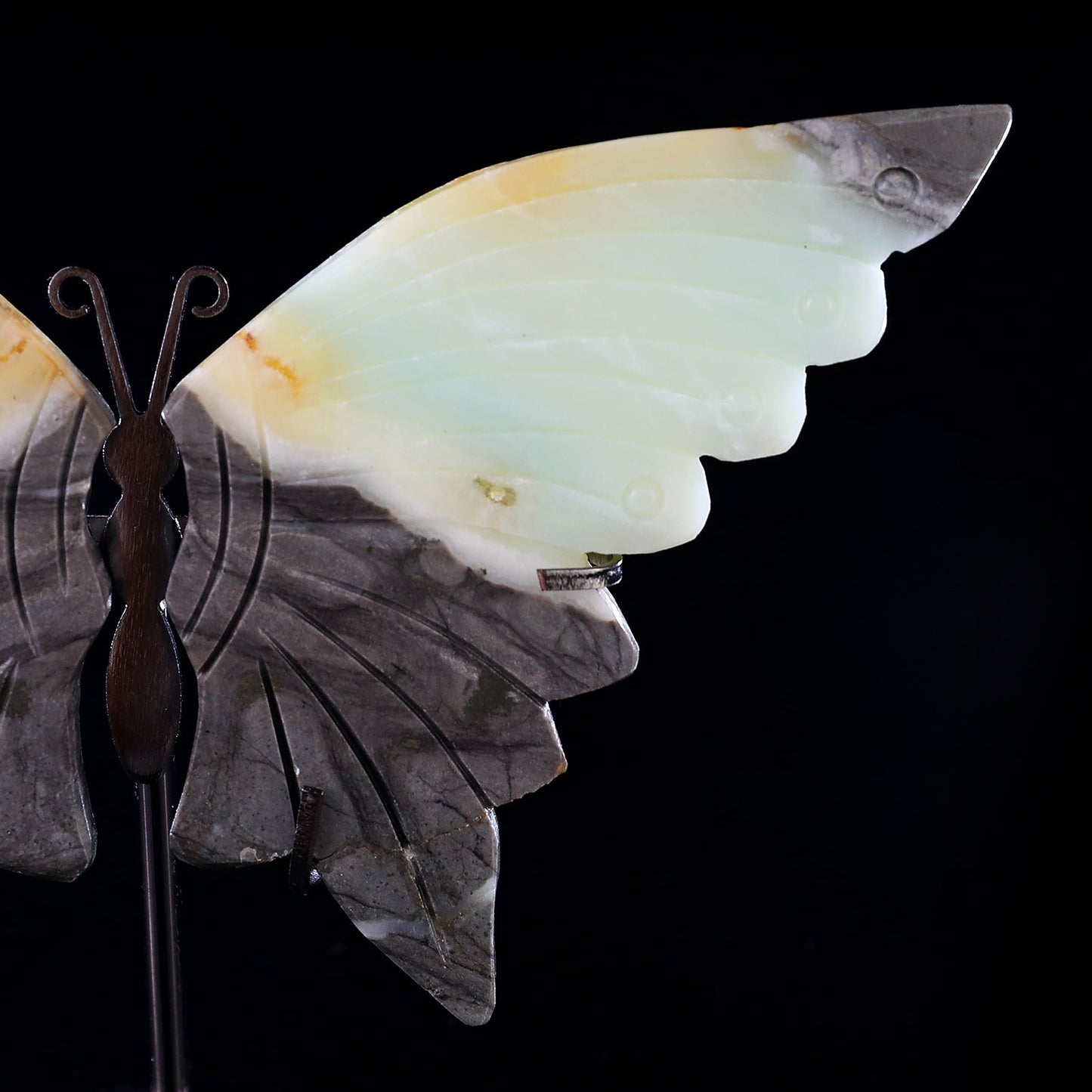 Nicedony 3.9" Amazonite Hand Carved Crystal Butterfly Wings Sculpture - View 2