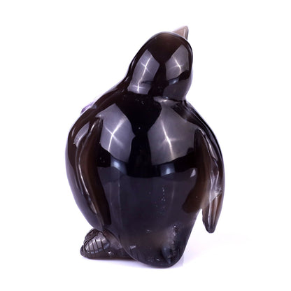 Nicedony 3.9" Amethyst Druse Agate Hand Carved Penguin Sculpture - View 5