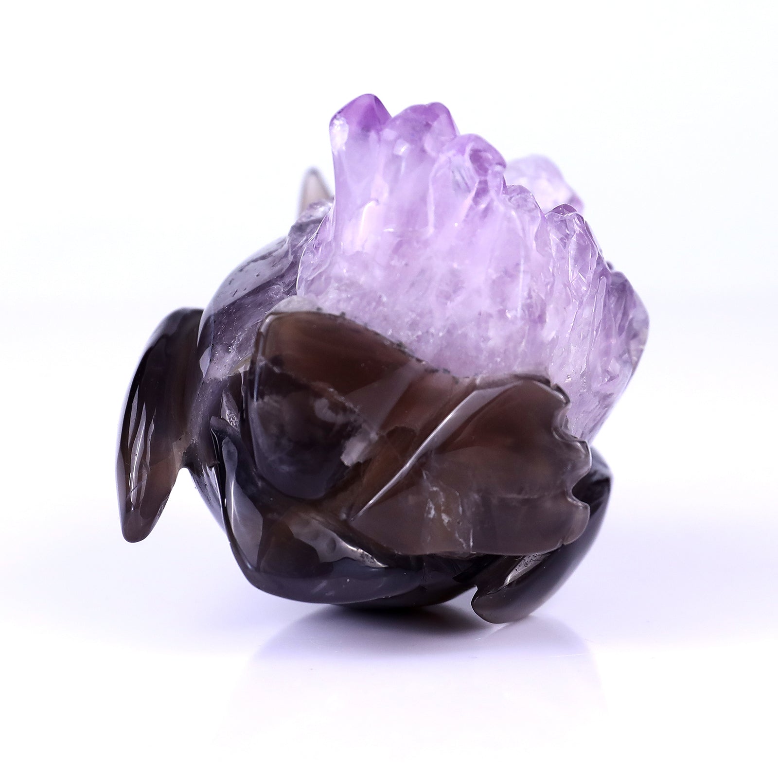 Nicedony 3.9" Amethyst Druse Agate Hand Carved Penguin Sculpture - View 6