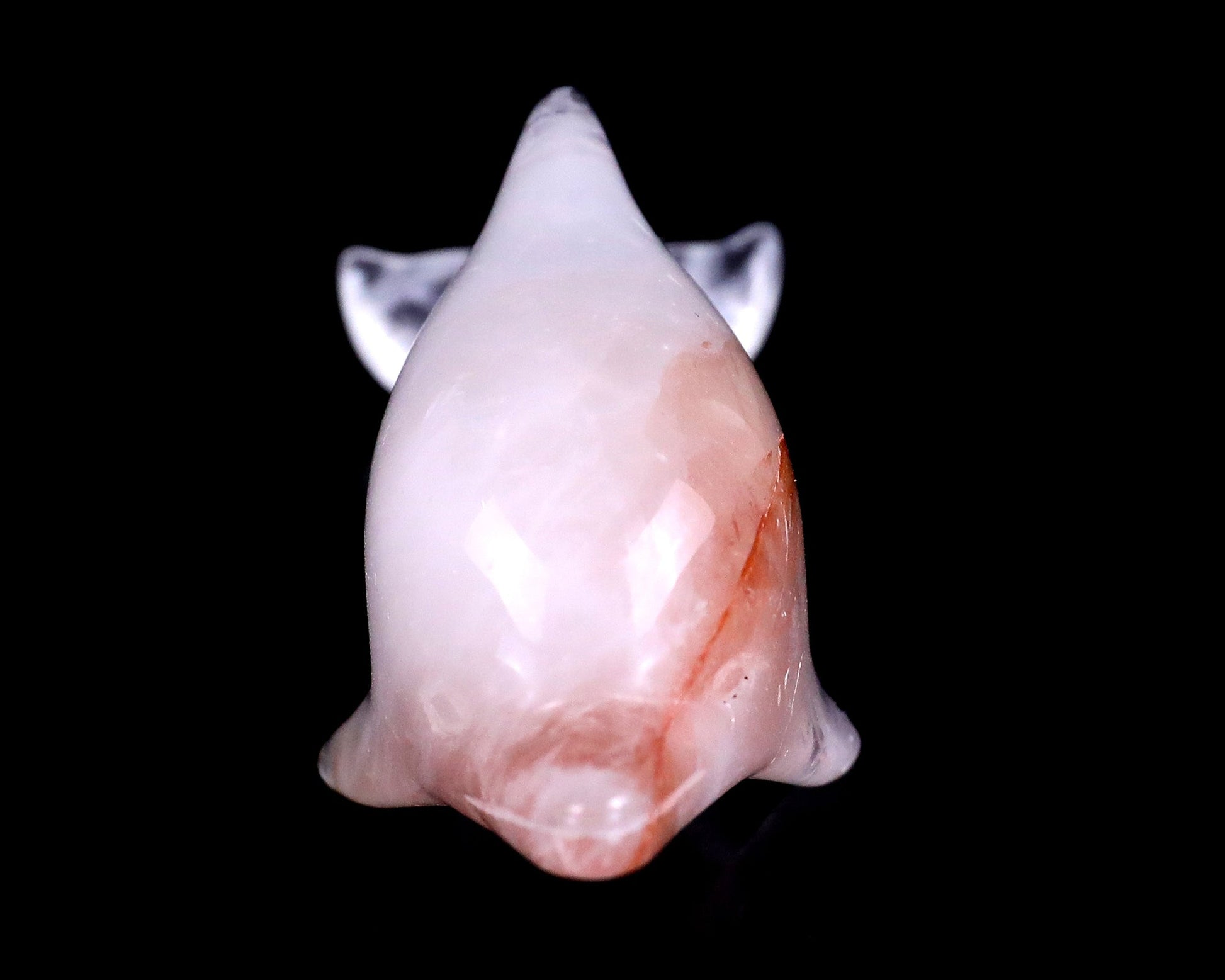 Nicedony 3.9" Angolan Quartz Rock Hand Carved Dolphin Sculpture - View 3