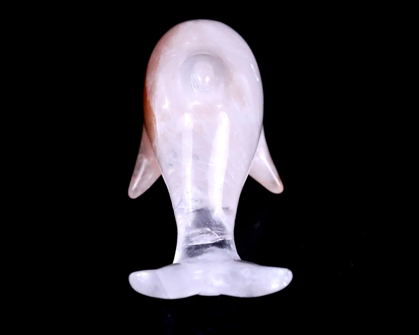 Nicedony 3.9" Angolan Quartz Rock Hand Carved Dolphin Sculpture - View 5