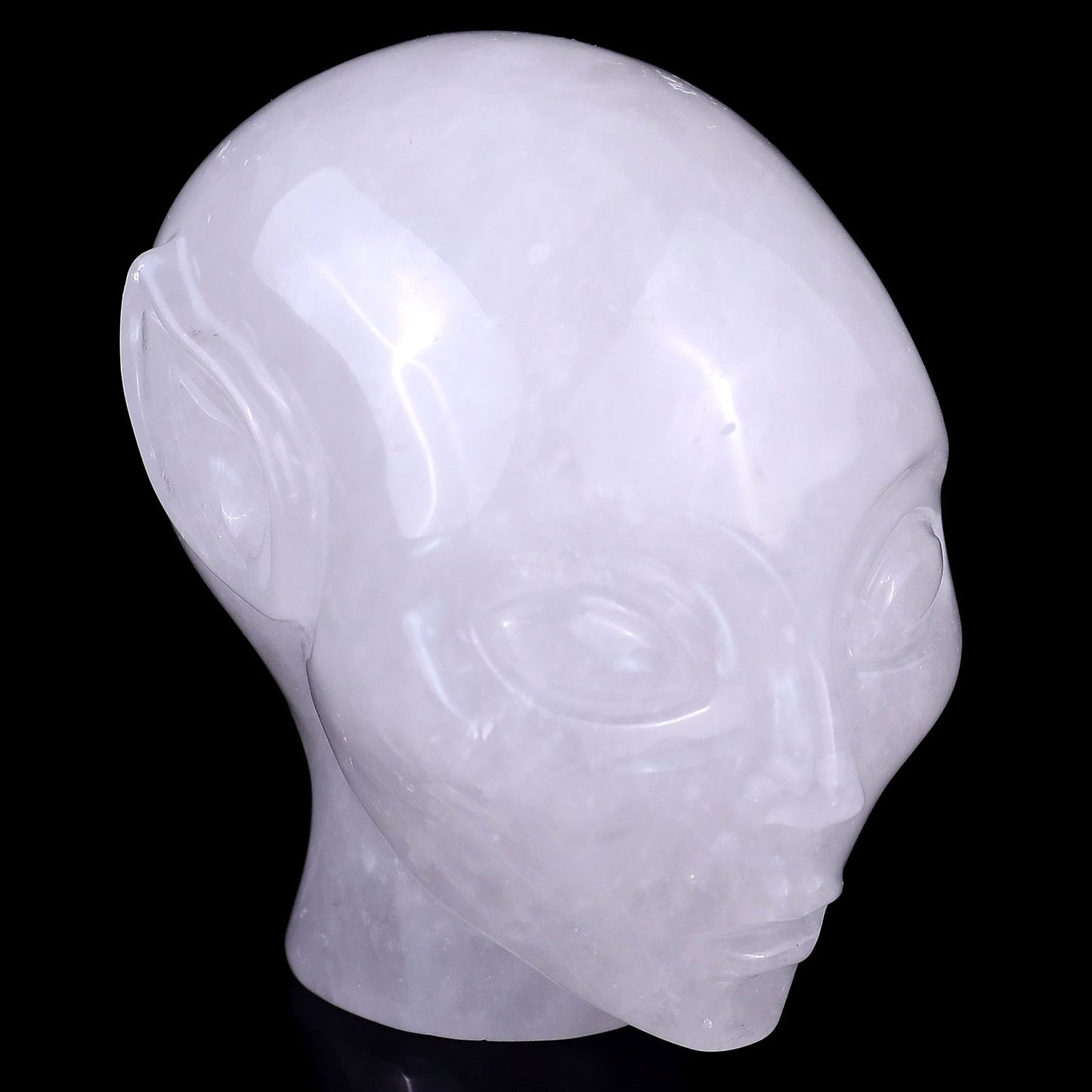 Nicedony 3.9" Angolan Quartz Rock Hand Carved Elf Alien Sculpture - #S100011