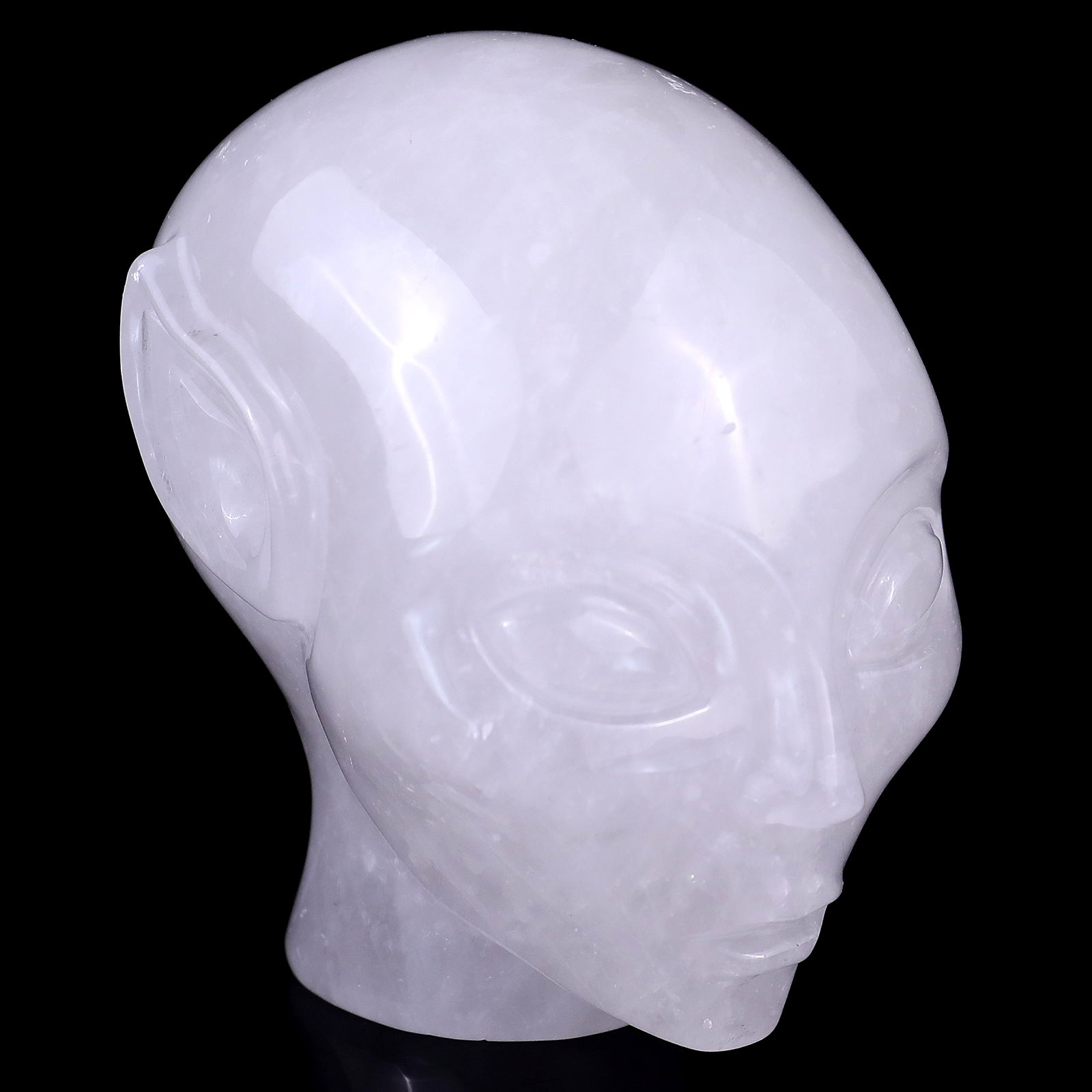 Nicedony 3.9" Angolan Quartz Rock Hand Carved Elf Alien Sculpture - #S100011
