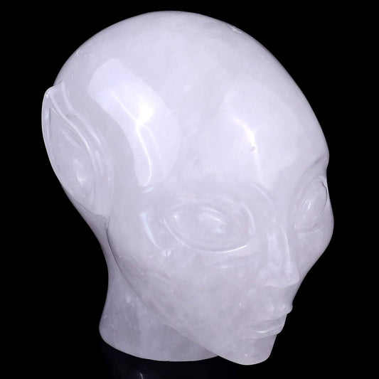 Nicedony 3.9" Angolan Quartz Rock Hand Carved Elf Alien Sculpture - #S100011