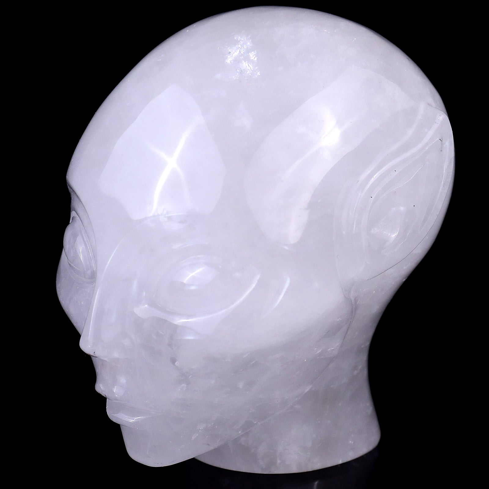 Nicedony 3.9" Angolan Quartz Rock Hand Carved Elf Alien Sculpture - View 14