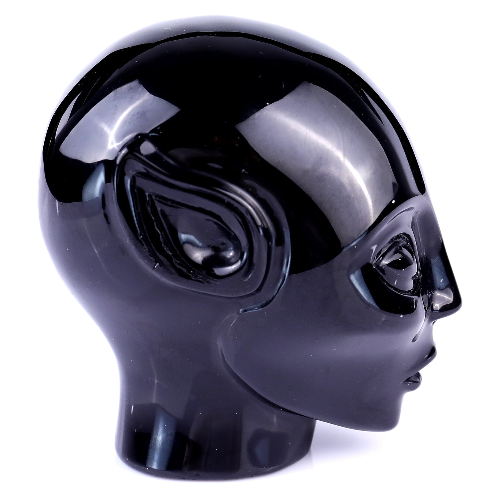 Nicedony 3.9" Black Obsidian Hand Carved Crystal Elf Alien Sculpture - View 3