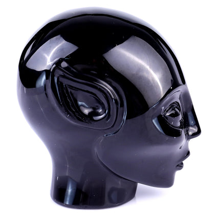 Nicedony 3.9" Black Obsidian Hand Carved Crystal Elf Alien Sculpture - View 3