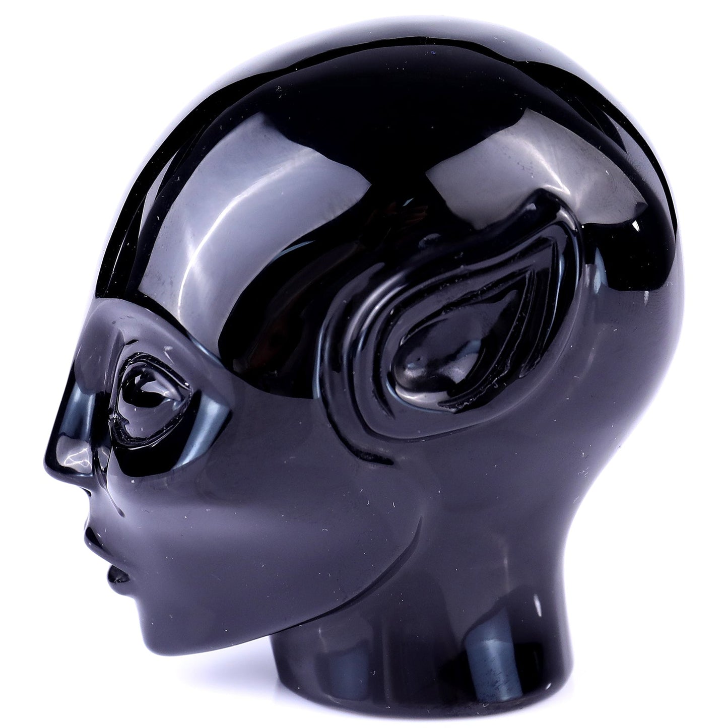 Nicedony 3.9" Black Obsidian Hand Carved Crystal Elf Alien Sculpture - View 4