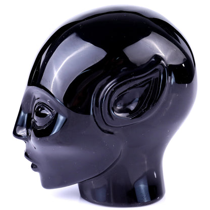 Nicedony 3.9" Black Obsidian Hand Carved Crystal Elf Alien Sculpture - View 4