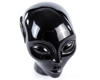 Nicedony 3.9" Black Obsidian Hand Carved Crystal Elf Alien Sculpture - View 12
