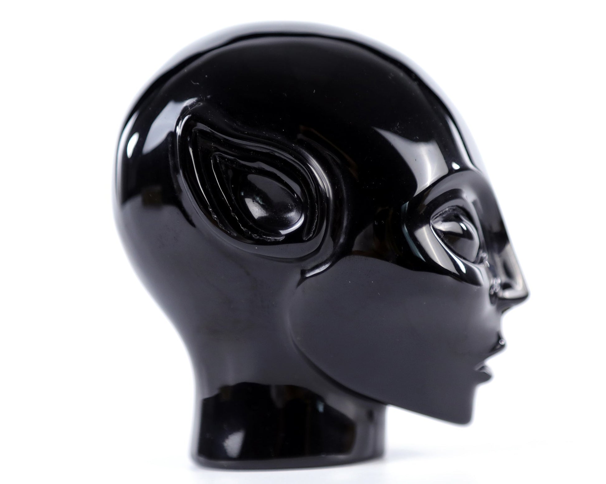 Nicedony 3.9" Black Obsidian Hand Carved Crystal Elf Alien Sculpture - View 10