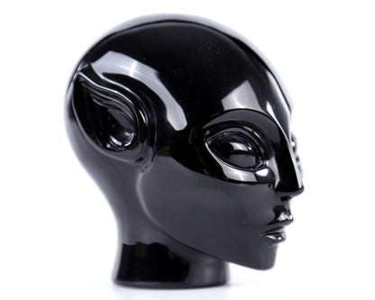 Nicedony 3.9" Black Obsidian Hand Carved Crystal Elf Alien Sculpture - View 19