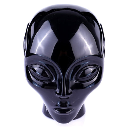 Nicedony 3.9" Black Obsidian Hand Carved Crystal Elf Alien Sculpture - View 2