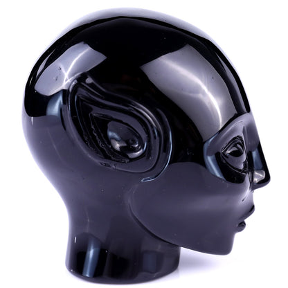 Nicedony 3.9" Black Obsidian Hand Carved Crystal Elf Alien Sculpture - View 3