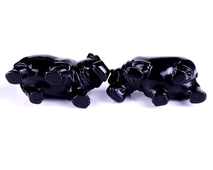 Nicedony 3.9" Black Obsidian Hand Carved Crystal Hippo Sculpture - View 7