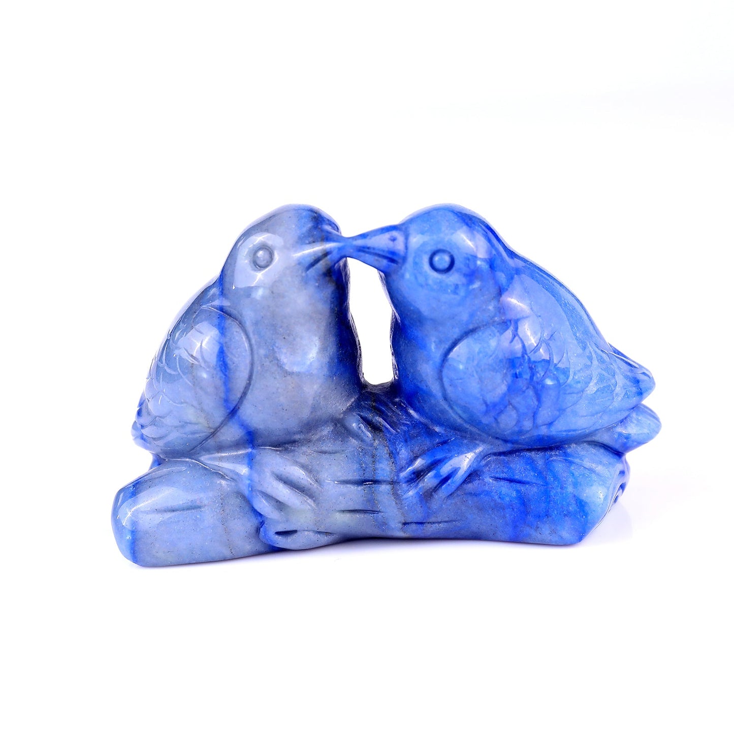 Nicedony 3.9" Blue Aventurine Hand Carved Crystal Birds Sculpture