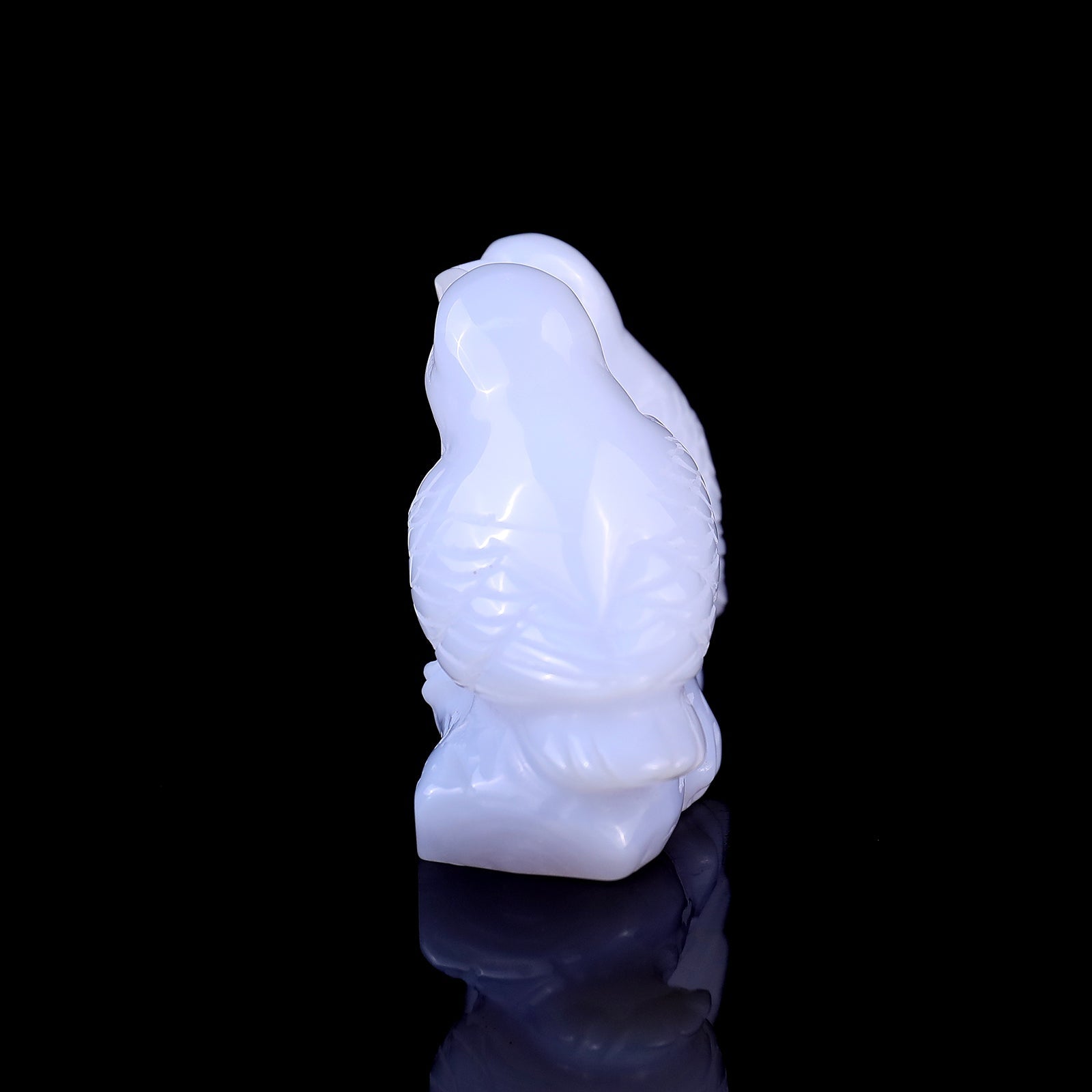 Nicedony 3.9" Blue Chalcedony Hand Carved Crystal Birds Sculpture - View 4
