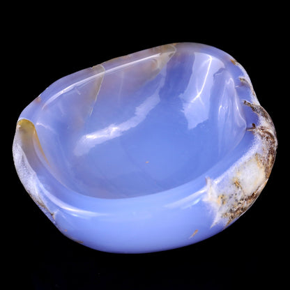 Nicedony 3.9" Blue Chalcedony Hand Carved Crystal Bowl - View 8