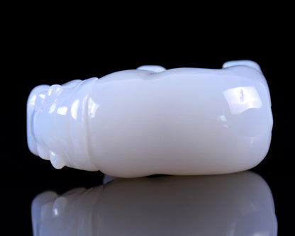 Nicedony 3.9" Blue Chalcedony Hand Carved Crystal Hippo Sculpture - View 29