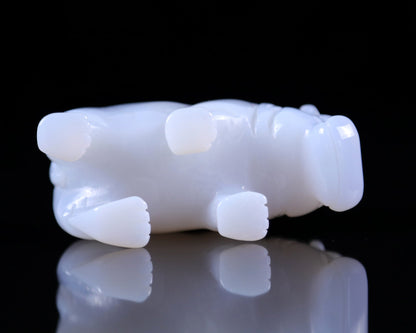 Nicedony 3.9" Blue Chalcedony Hand Carved Crystal Hippo Sculpture - View 28