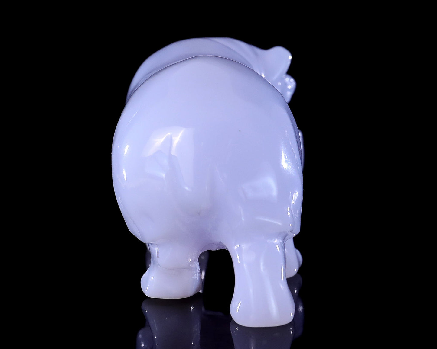 Nicedony 3.9" Blue Chalcedony Hand Carved Crystal Hippo Sculpture - View 16