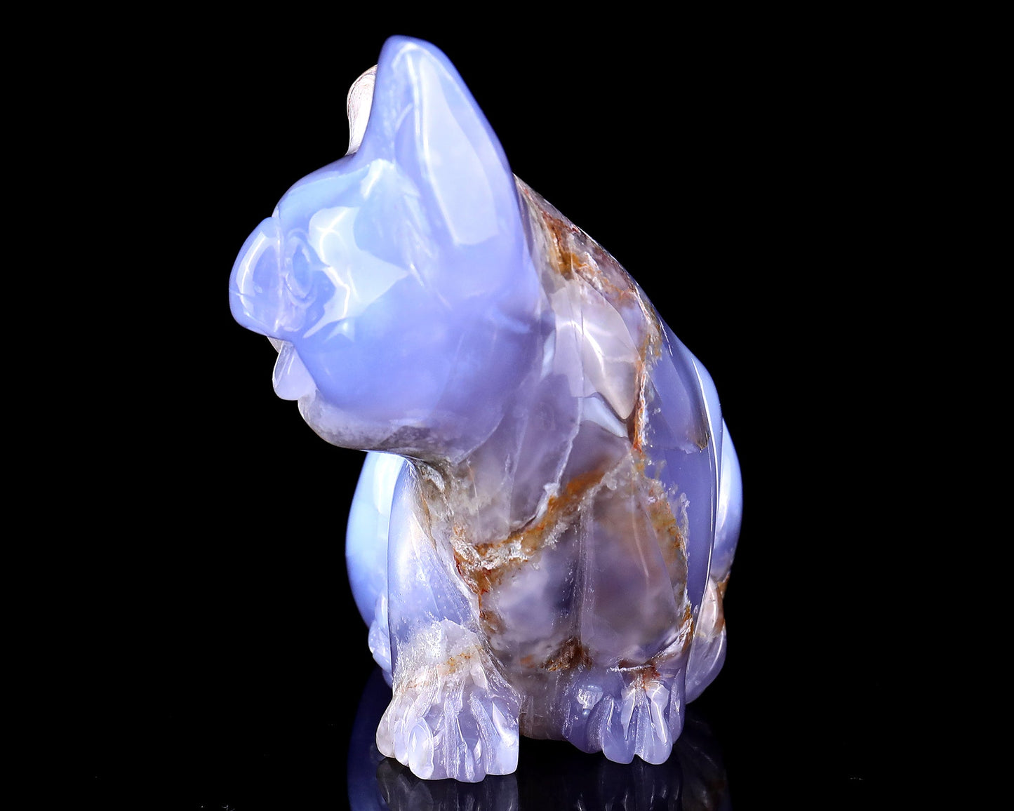 Nicedony 3.9" Blue Chalcedony Hand Carved Crystal Koala Sculpture - View 2