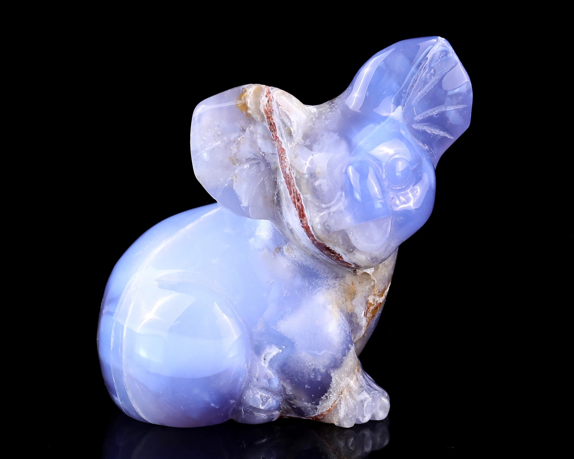Nicedony 3.9" Blue Chalcedony Hand Carved Crystal Koala Sculpture - View 3