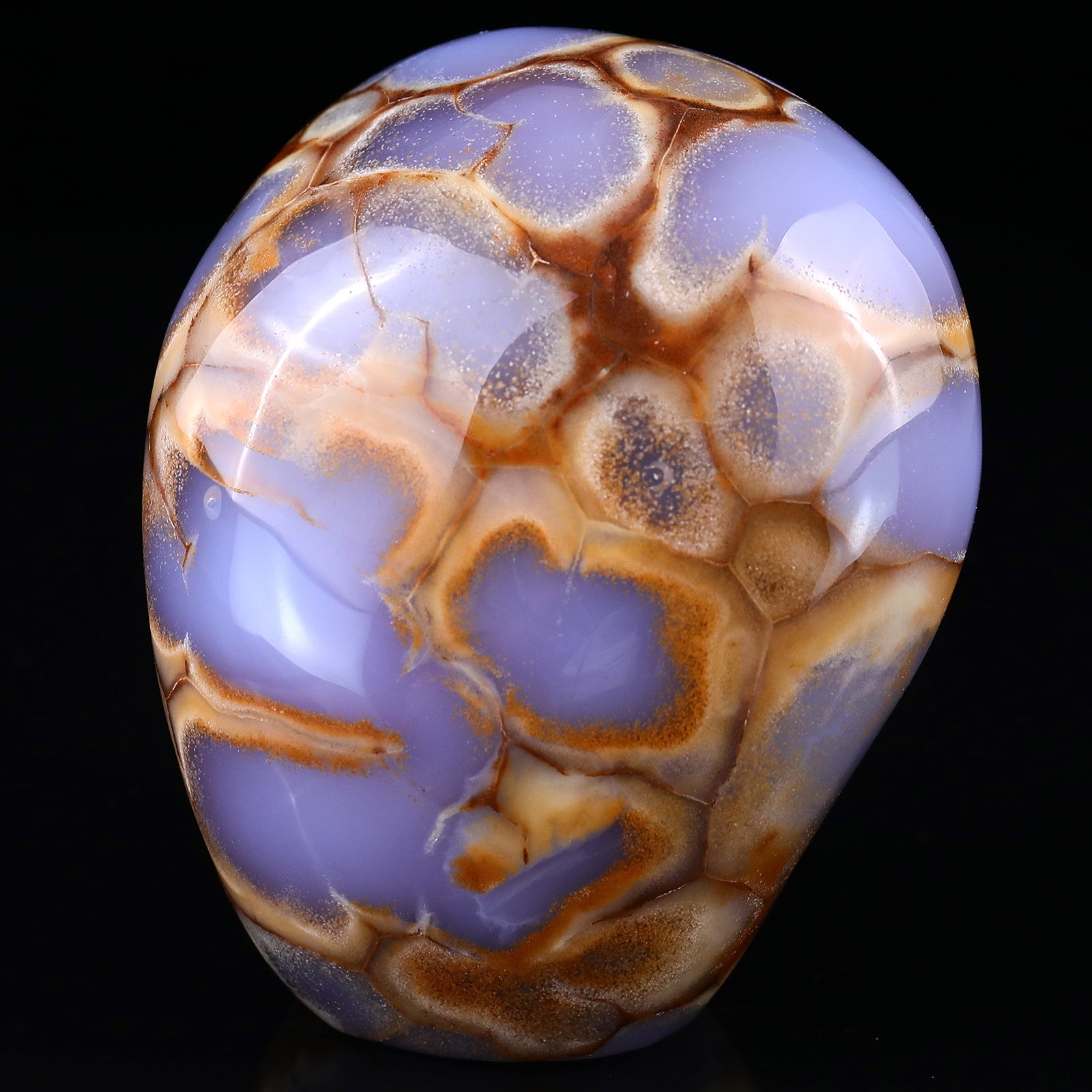 Nicedony 3.9" Blue Chalcedony Hand Carved Crystal Polished Stone - #2100264