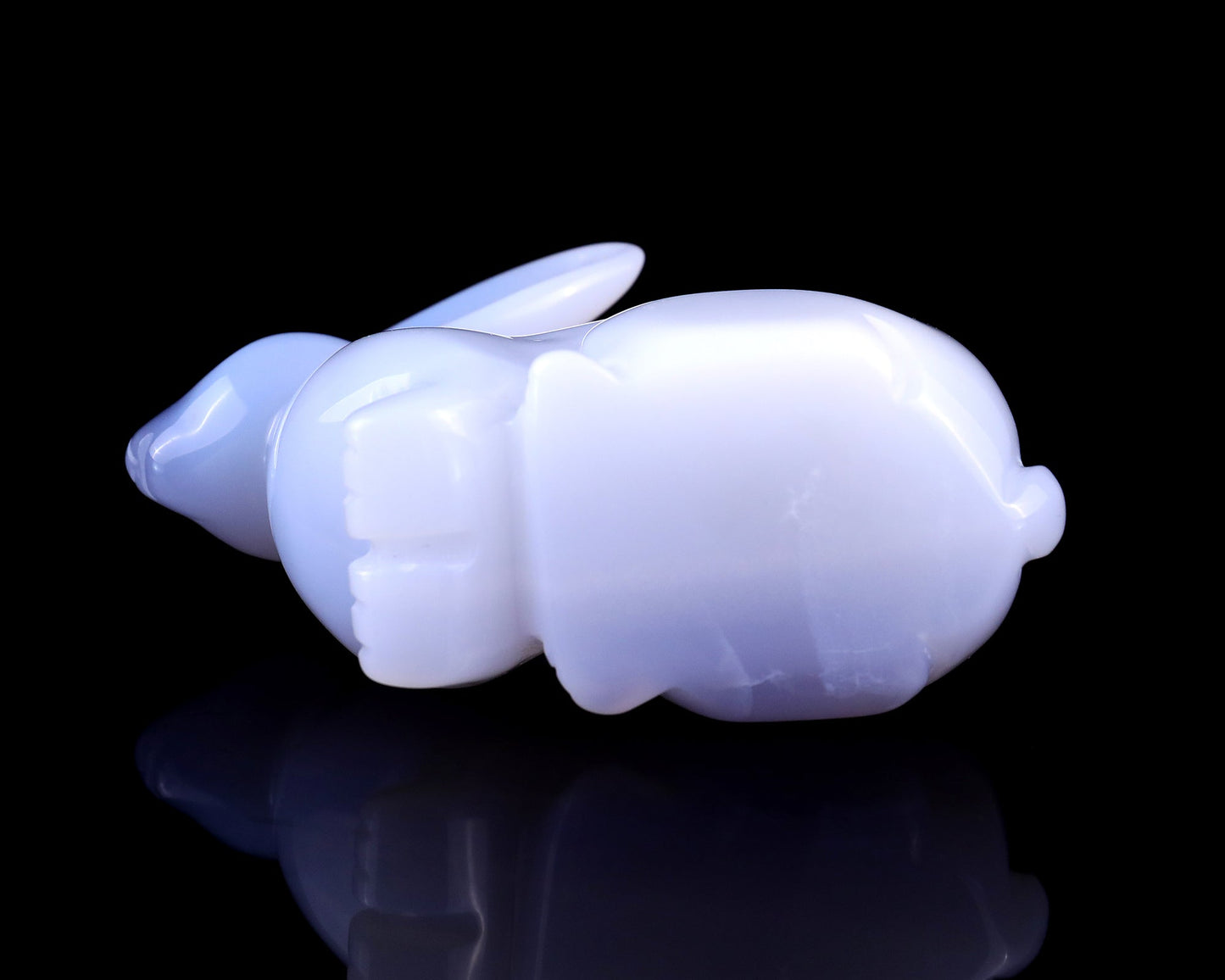 Nicedony 3.9" Blue Chalcedony Hand Carved Crystal Rabbit Sculpture - View 6