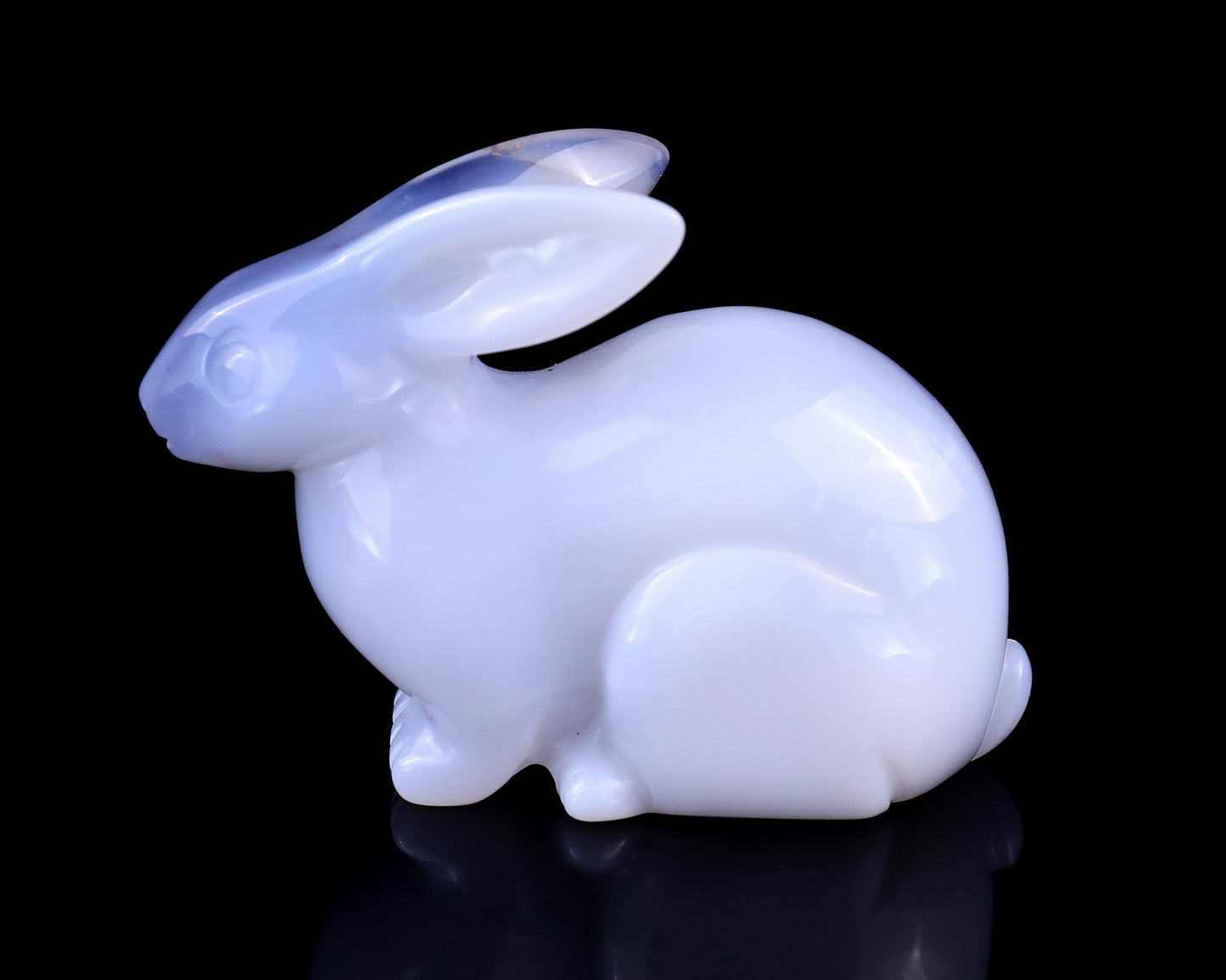Nicedony 3.9" Blue Chalcedony Hand Carved Crystal Rabbit Sculpture - View 4