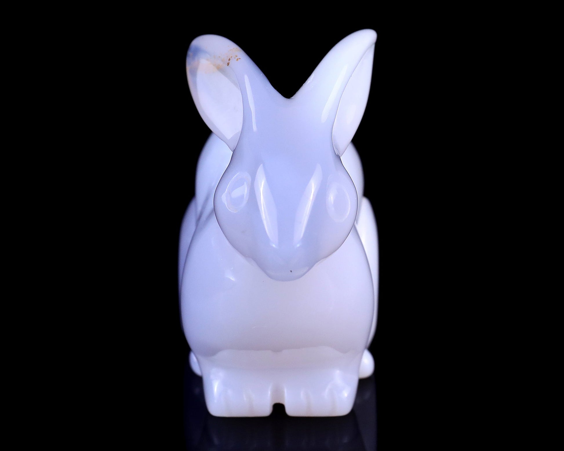 Nicedony 3.9" Blue Chalcedony Hand Carved Crystal Rabbit Sculpture - View 3
