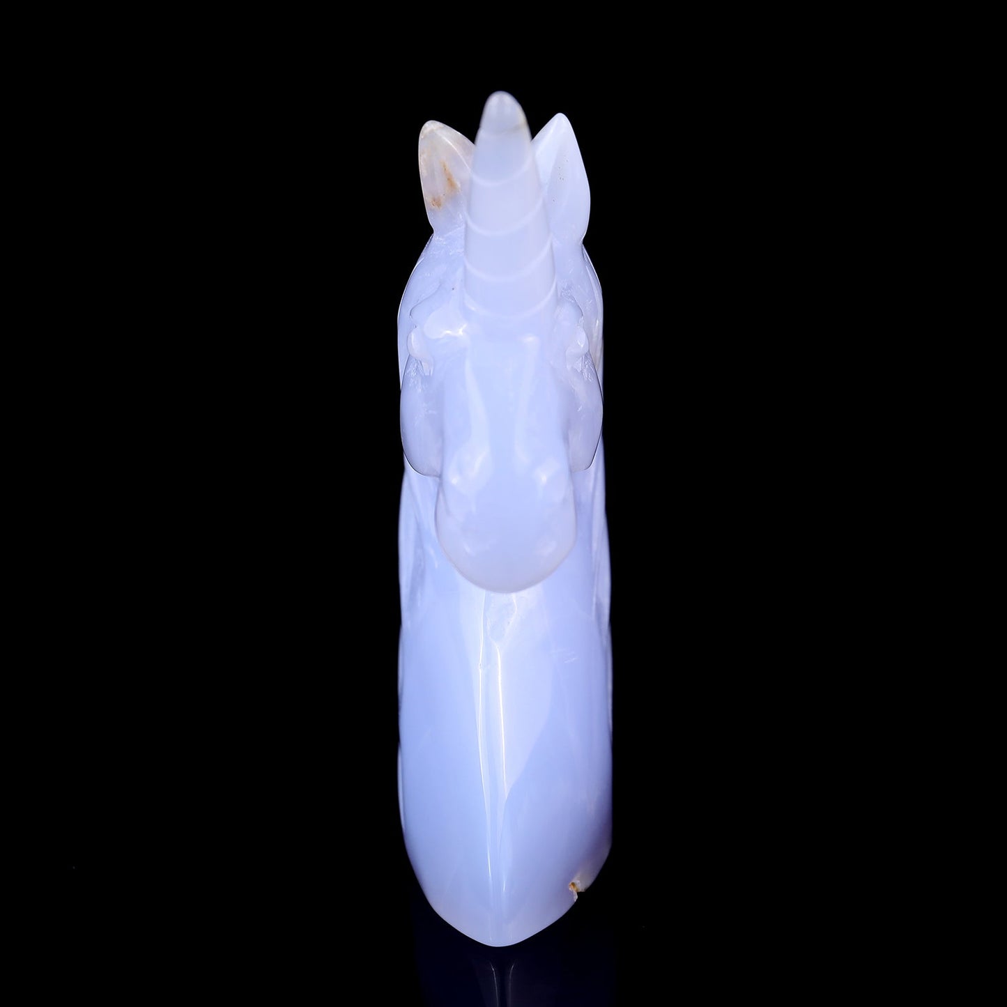 Nicedony 3.9" Blue Chalcedony Hand Carved Crystal Unicorn Sculpture - View 2