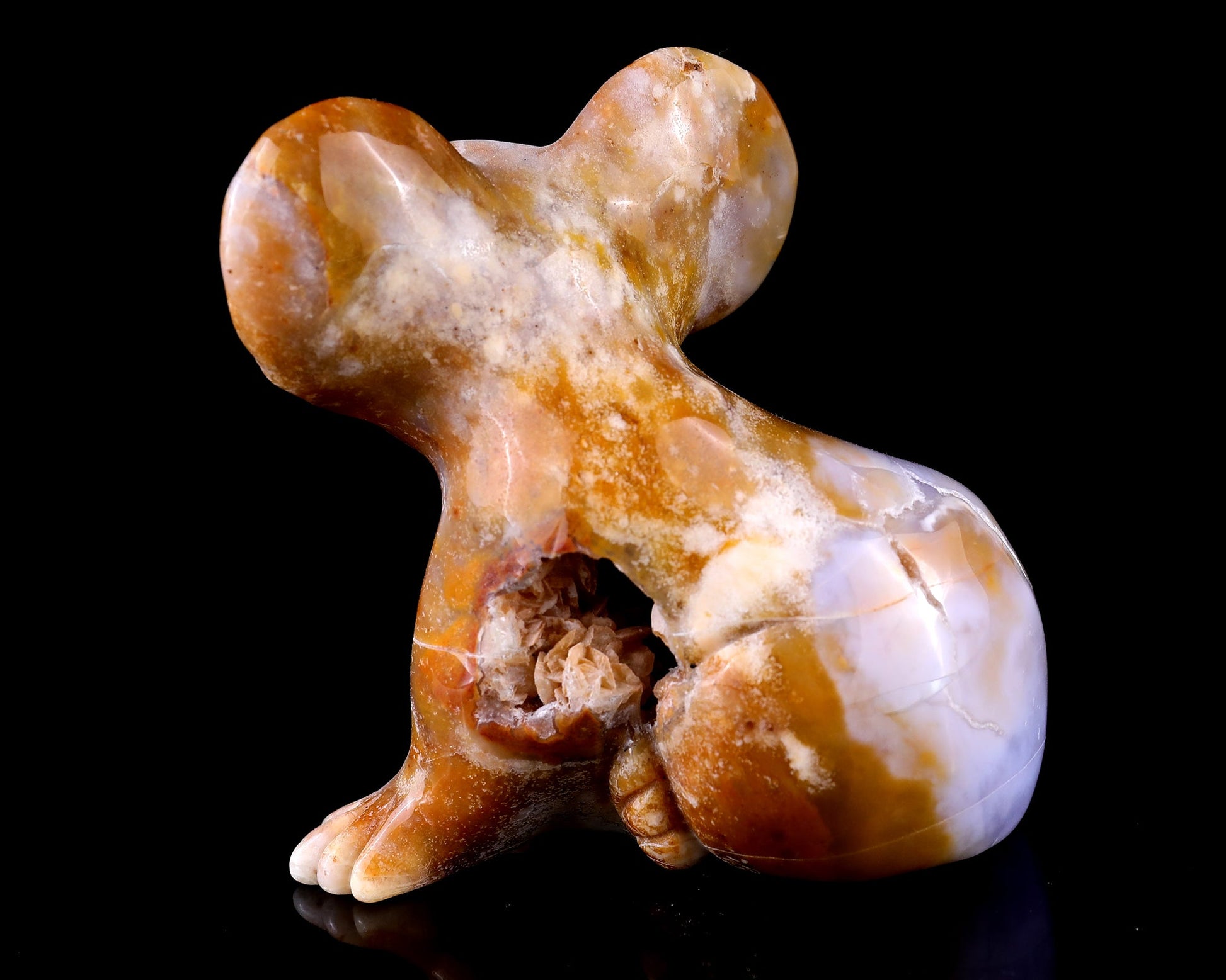 Nicedony 3.9" Chalcedony Hand Carved Crystal Koala Sculpture - View 7