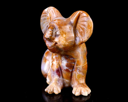 Nicedony 3.9" Chalcedony Hand Carved Crystal Koala Sculpture - View 2
