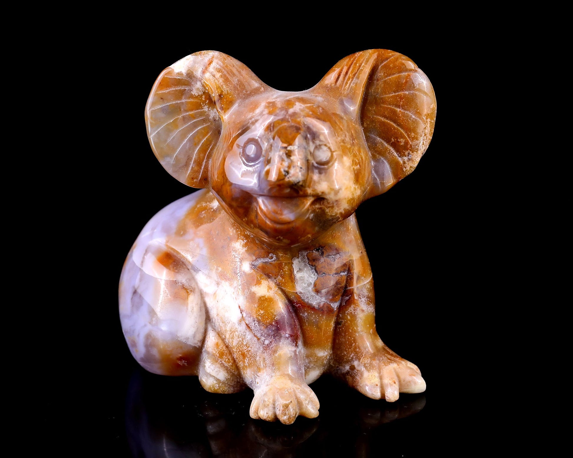 Nicedony 3.9" Chalcedony Hand Carved Crystal Koala Sculpture - View 3
