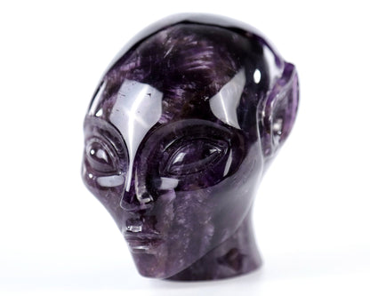 Nicedony 3.9" Dream Amethyst Agate Hand Carved Elf Alien Sculpture - View 4