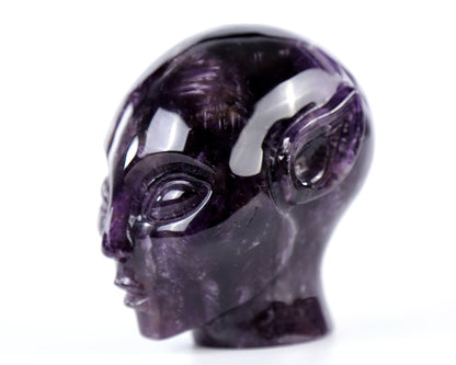 Nicedony 3.9" Dream Amethyst Agate Hand Carved Elf Alien Sculpture - View 12